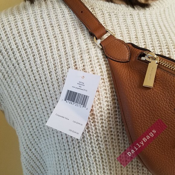 NWT KATE SPADE 100% AUTHENTIC LEILA BELT FANNY PACK BAG GINGER BROWN WKR00306 - Picture 5 of 8